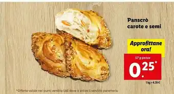 Lidl Panscro carote e semi offerta