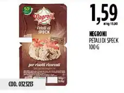 Carico Cash & Carry Negroni petali di speck offerta