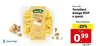 Lidl Tortelloni asiago dop e speck offerta