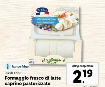 Lidl Formaggio fresco di latte caprino pastorizzato offerta