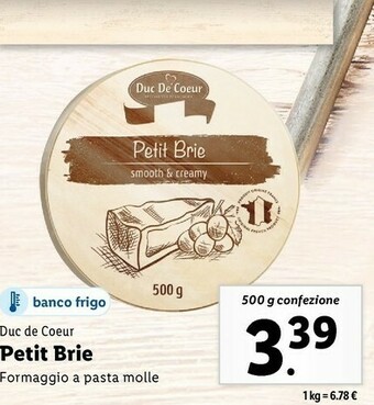 Lidl Petit brie formaggio a pasta molle offerta