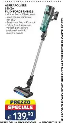 Esselunga ASPIRAPOLVERE SENZA FILI X-FORCE RH1832 offerta