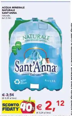 Esselunga Acqua Minerale Naturale Sant'Anna offerta