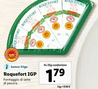 Lidl Roquefort igp formaggio di latte di pecora offerta