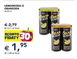 Esselunga LEMONSODA O ORANSODA 4x33 cl offerta