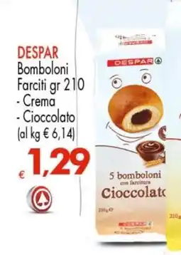 Eurospar DESPAR Bomboloni Farciti gr 210 offerta