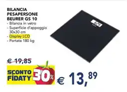 Esselunga BILANCIA PESAPERSONE BEURER GS 10 offerta
