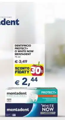 Esselunga DENTIFRICIO PROTECT+ O WHITE NOW MENTADENT 75 ml offerta