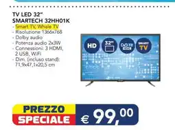 Esselunga TV LED 32” SMARTECH 32HH01K offerta