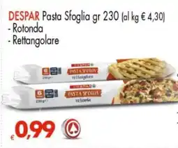 Eurospar DESPAR Pasta Sfoglia gr 230 offerta