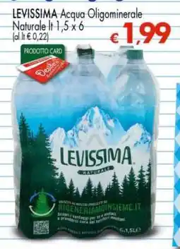 Eurospar LEVISSIMA Acqua Oligominerale Naturale lt 1,5 x 6 offerta