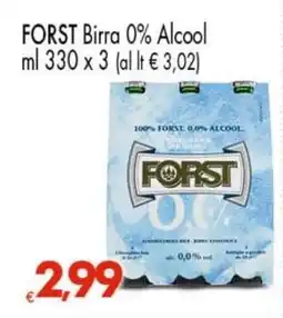 Eurospar FORST Birra 0% Alcool offerta