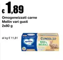 Sì con te Market Omogeneizzati carne Mellin vari gusti offerta
