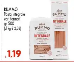 Eurospar RUMMO Pasta Integrale vari formati offerta