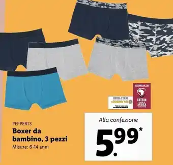 Lidl Pepperts boxer da bambino offerta