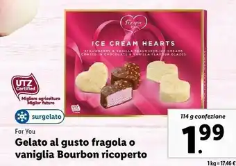 Lidl Gelato al gusto fragola o vaniglia bourbon ricoperto offerta
