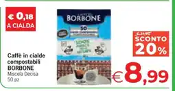 Eurospar Caffè in cialde compostabili BORBONE offerta