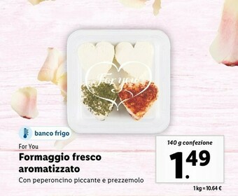 Lidl For you formaggio fresco aromatizzato offerta