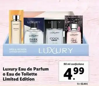 Lidl Luxury eau de parfum o eau de toilette limited edition offerta