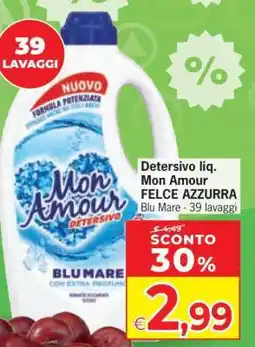 Eurospar Detersivo liq. Mon Amour FELCE AZZURRA offerta