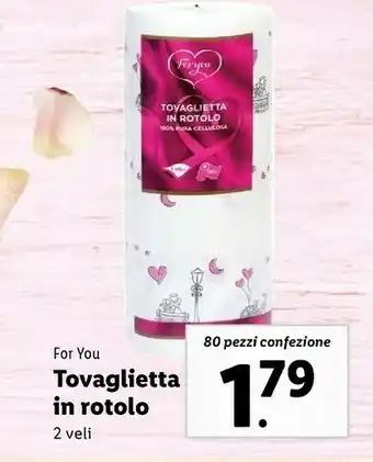 Lidl For you tovaglietta in rotolo 2 veli offerta
