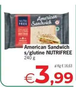 Eurospar American Sandwich s/glutine NUTRIFREE offerta