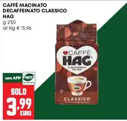 Pam Caffè macinato decaffeinato classico Hag offerta