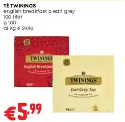 Pam Tè Twinings English Breakfast o Earl Grey offerta