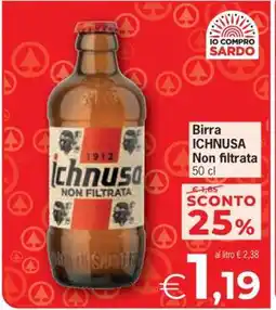 Eurospar Birra Ichnusa non filtrata offerta