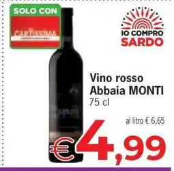 Eurospar Vino rosso Abbaia MONTI offerta