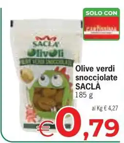 Eurospar Olive Verdi Snocciolate Saclà offerta