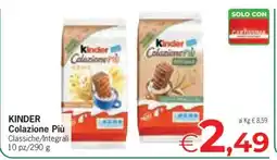 Eurospar KINDER COLAZIONE PIÙ offerta