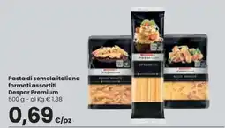 Eurospar Pasta di semola italiana formati assortiti offerta