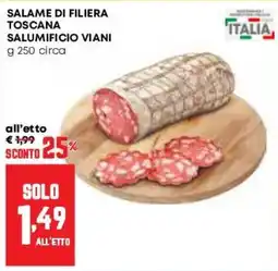 Pam Salame di filiera toscana Salumificio Viani offerta