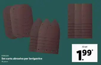 Lidl Parkside set carta abrasiva per levigatrice offerta