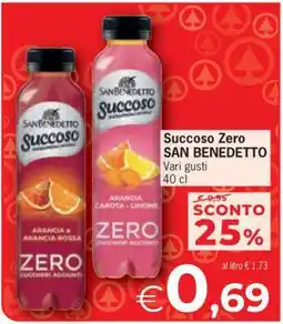 Eurospar Succoso Zero San Benedetto offerta