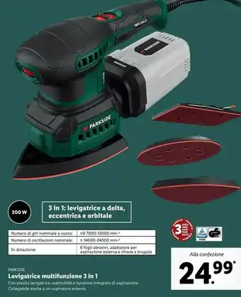 Lidl Parkside parkside levigatrice offerta