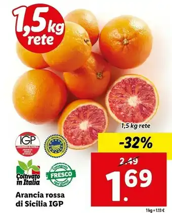 Lidl Arance rossa di sicilia igp offerta