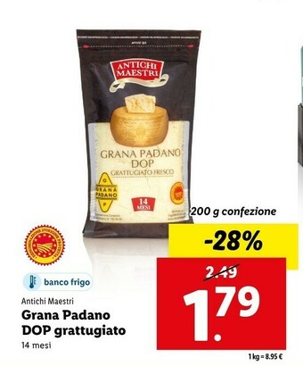Lidl Grana padano dop grattugiato offerta