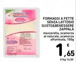 Spazio Conad Formaggi a fette senza lattosio Gusto&Benessere Zappalà offerta