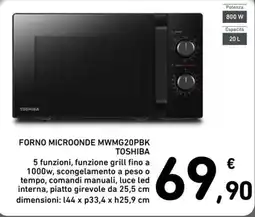 Spazio Conad Forno microonde MWMG20PBK Toshiba offerta