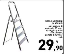 Spazio Conad Scala 4 gradini in acciaio offerta