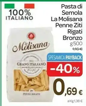 Carrefour Express Pasta di semola penne ziti rigati bronzo offerta