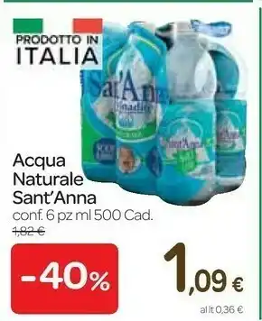 Carrefour Express Sant'anna - acqua minerale naturale 500 g(ml) offerta