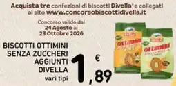 Spazio Conad Biscotti ottimini senza zuccheri aggiunti Divella offerta