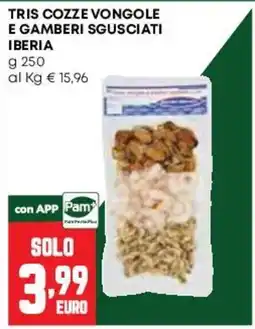 Pam Tris cozze vongole e gamberi sgusciati Iberia offerta