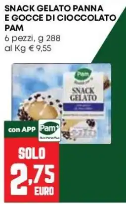 Pam Snack gelato panna e gocce di cioccolato Pam offerta