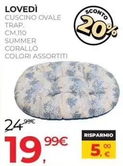 Arcaplanet Cuscino ovale trap. corallo offerta