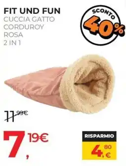 Arcaplanet Fit und fun cuccia gatto corduroy rosa offerta