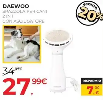 Daewoo spazzola per cani 2 in 1 con asciugatore